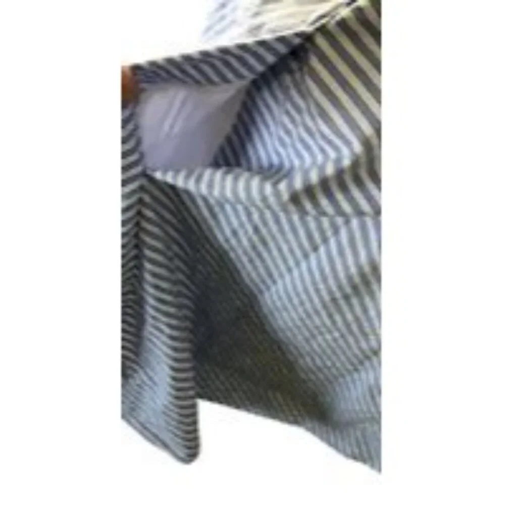 J Crew Skirt Zip Women Juniors 0 Circle Pocket Blue White Striped Mini Lined EUC - Picture 4 of 11